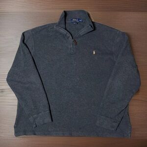 Polo Ralph Lauren Grey Estate Rib Half Zip Sweater Multi Color Pony